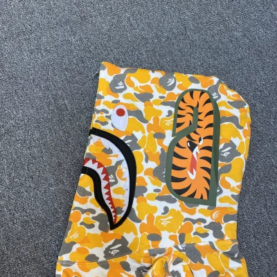 Худи A Bathing Ape Spotted With Hood ZIP "Orange/Gray" фото № 6