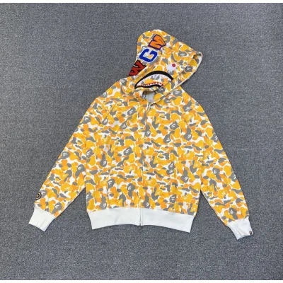 Худи A Bathing Ape Spotted With Hood ZIP "Orange/Gray" фото № 8