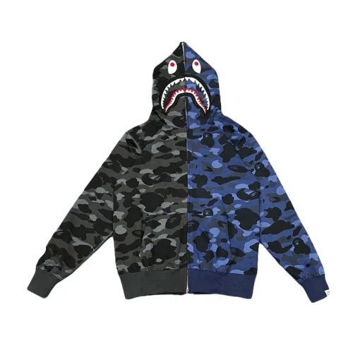 Худи A Bathing Ape Toothy Hood ZIP "Black/Blue"