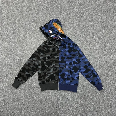 Худи A Bathing Ape Toothy Hood ZIP "Black/Blue" фото № 9