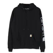 Худи Carhartt With Text Logo On The Sleeve "Black"