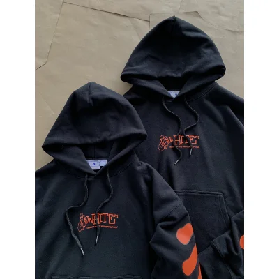 Худи Off White With An Orange Logo "Black" фото № 5