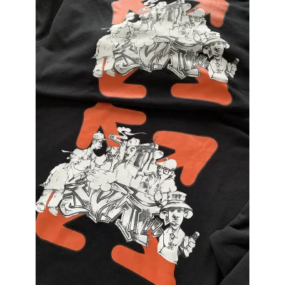Худи Off White With An Orange Logo "Black" фото № 3