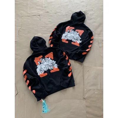 Худи Off White With An Orange Logo "Black" фото № 2