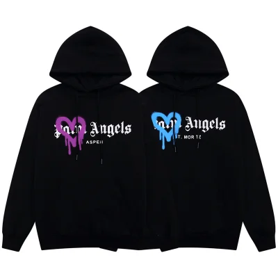 Худи Palm Angels Heart Paints "Black/Blue" фото № 2