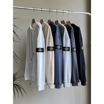 Худи Stone Island With A Patch "Gray/White" фото № 3