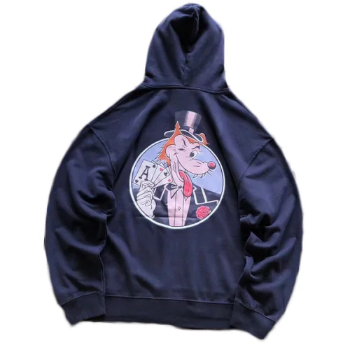 Футболка Stussy Wolf In Suit With Playing Cards "Blue"