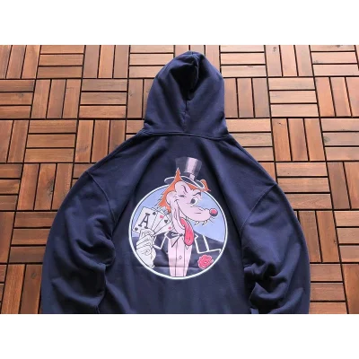 Футболка Stussy Wolf In Suit With Playing Cards "Blue" фото № 2