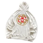 Худи Stussy Circle With Logo Letter And Leaves "White"