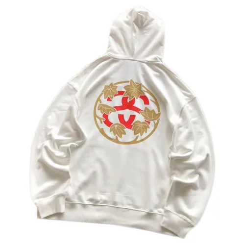 Худи Stussy Circle With Logo Letter And Leaves "White"