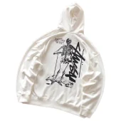 Худи Stussy Skeleton Leaning On Stick "White"