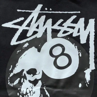 Худи Stussy Skull With Playing Ball Inside Circle "Black" фото № 3