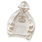 Худи Stussy Mirror Logo Letters Inside Circle Front "White"