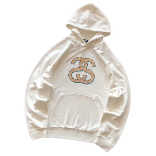 Худи Stussy Mirror Logo Letters Inside Circle Front "White"