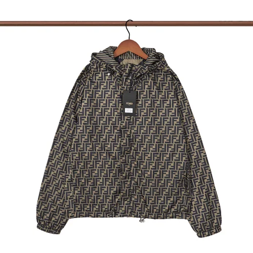 Ветровка Fendi Stripes And Letters "Brown/Black"