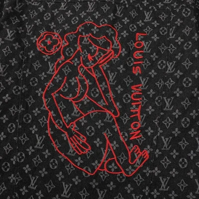 Джинсовая Куртка With Embroidery Of Woman "Black" фото № 4