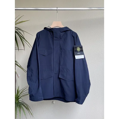 Ветровка Stone Island Riveted Sleeves "Blue/Black" фото № 2