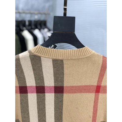 Лонгслив Burberry Frontside Checked Print Dark And Red Lines "Brown" фото № 8