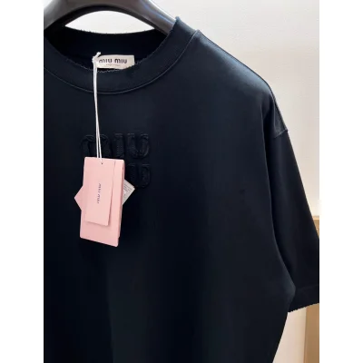 Футболка Miu Miu Clear Frontside Logo MIU MIU "Black" фото № 4