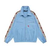 Худи Palm Angels Stripe On Sides Stars Zip "Blue"