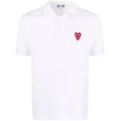 Поло Comme des Garcons Play Double Red Heart "White"