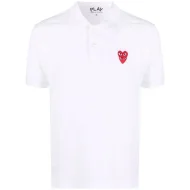 Поло Comme des Garcons Play Double Red Heart "White"