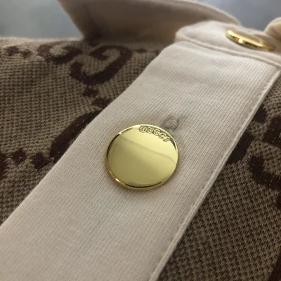 Поло Gucci Logo Print - Cotton "Brown/Cream" фото № 9