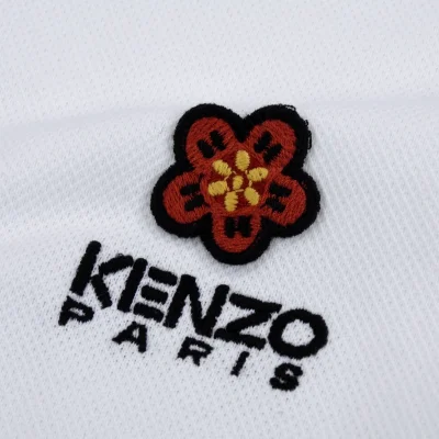 Поло Kenzo Small Logo And Flower "White" фото № 5