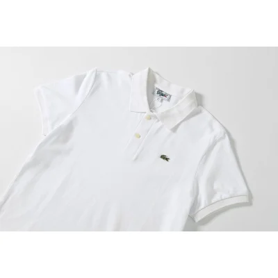 Поло Lacoste Cotton With Crocodile Logo "White" фото № 6
