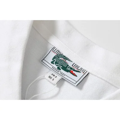 Поло Lacoste Cotton With Crocodile Logo "White" фото № 8