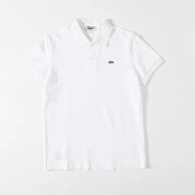 Поло Lacoste Cotton With Crocodile Logo "White" фото № 7