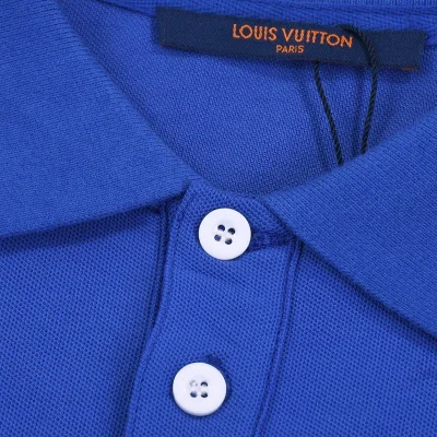 Поло Louis Vuitton With White Logo "Blue" фото № 5