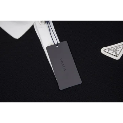 Поло Prada With Leather Logo Patch "Black" фото № 5