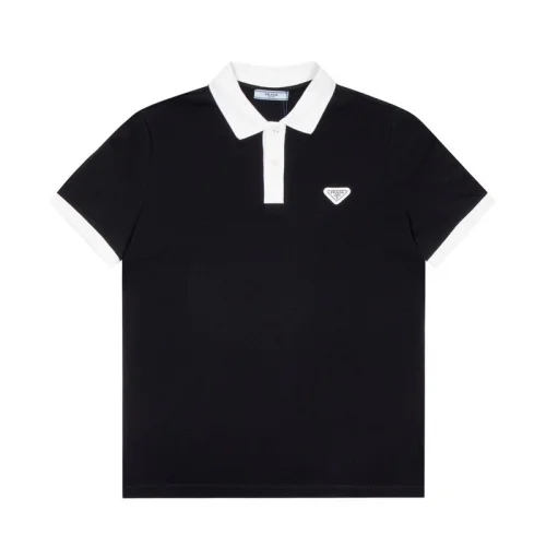 Поло Prada With Leather Logo Patch "Black"