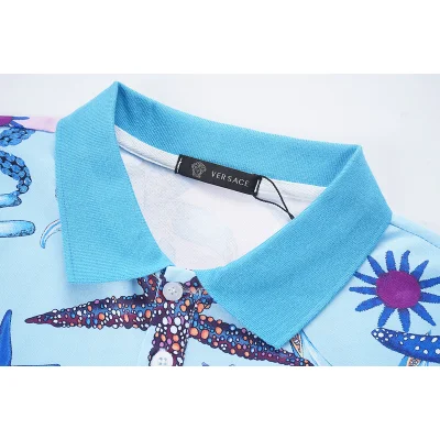 Поло Versace At The Depth Of The Sea "Blue/Pink" фото № 5 Поло Versace At The Depth Of The Sea "Blue/Pink" фото № 5