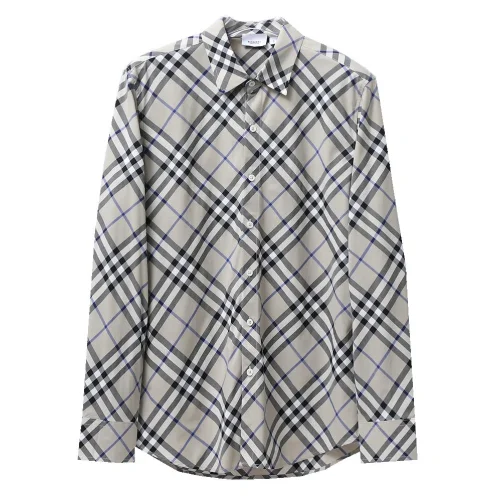 Рубашка Burberry Checked Print Diagonal Dark Lines "Gray"