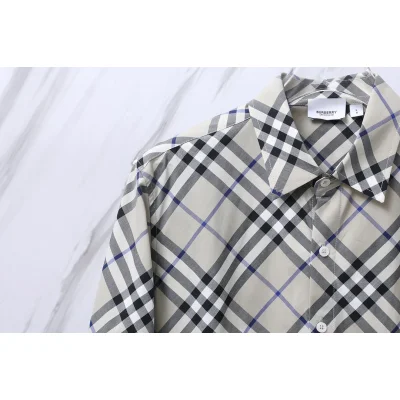 Рубашка Burberry Checked Print Diagonal Dark Lines "Gray" фото № 5