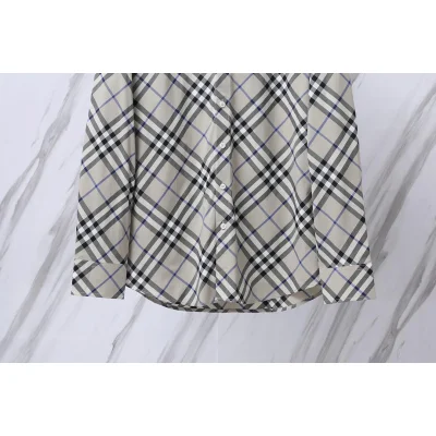 Рубашка Burberry Checked Print Diagonal Dark Lines "Gray" фото № 4