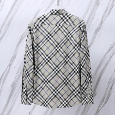 Рубашка Burberry Checked Print Diagonal Dark Lines "Gray" фото № 2