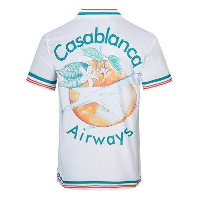 Рубашка Casablanca Short Sleeves Orange Citrus Airplane "White" фото № 2
