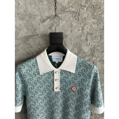 Рубашка Casablanca White Rounded Lines Red Romb "Green" фото № 3