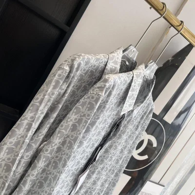 Рубашка Christian Dior White Logos Many Print "Blue" фото № 2