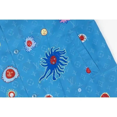Рубашка Louis Vuitton With The Image Of The Sun "Blue" фото № 5