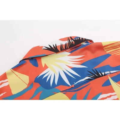 Рубашка Palm Angels Summer Style With Pocket "Orange/Blue" фото № 5