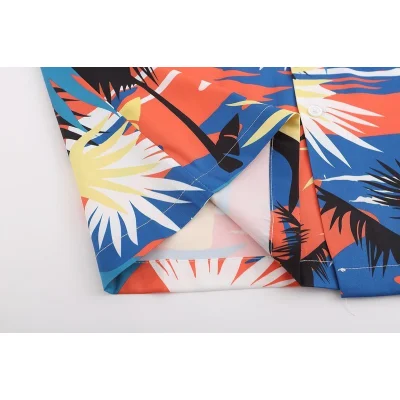 Рубашка Palm Angels Summer Style With Pocket "Orange/Blue" фото № 9