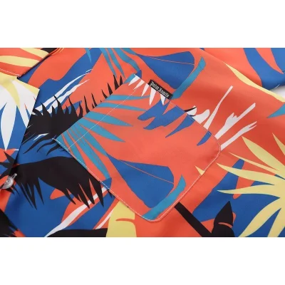 Рубашка Palm Angels Summer Style With Pocket "Orange/Blue" фото № 7