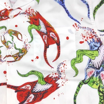 Рубашка Wacko Maria X Neck Face Dance Of The Demons "White" фото № 5 Рубашка Wacko Maria X Neck Face Dance Of The Demons "White" фото № 5