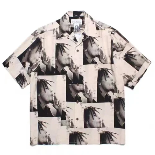 Рубашка Wacko Maria With Bob Marley Print "Beige"