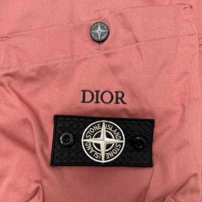 Шорты Stone Island x Christian Dior Black Embroired Frontside Print Compass "Pink" фото № 4