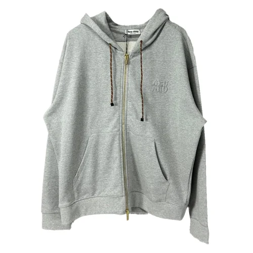 Худи Miu Miu Striped Logotype Miu Miu "Gray"